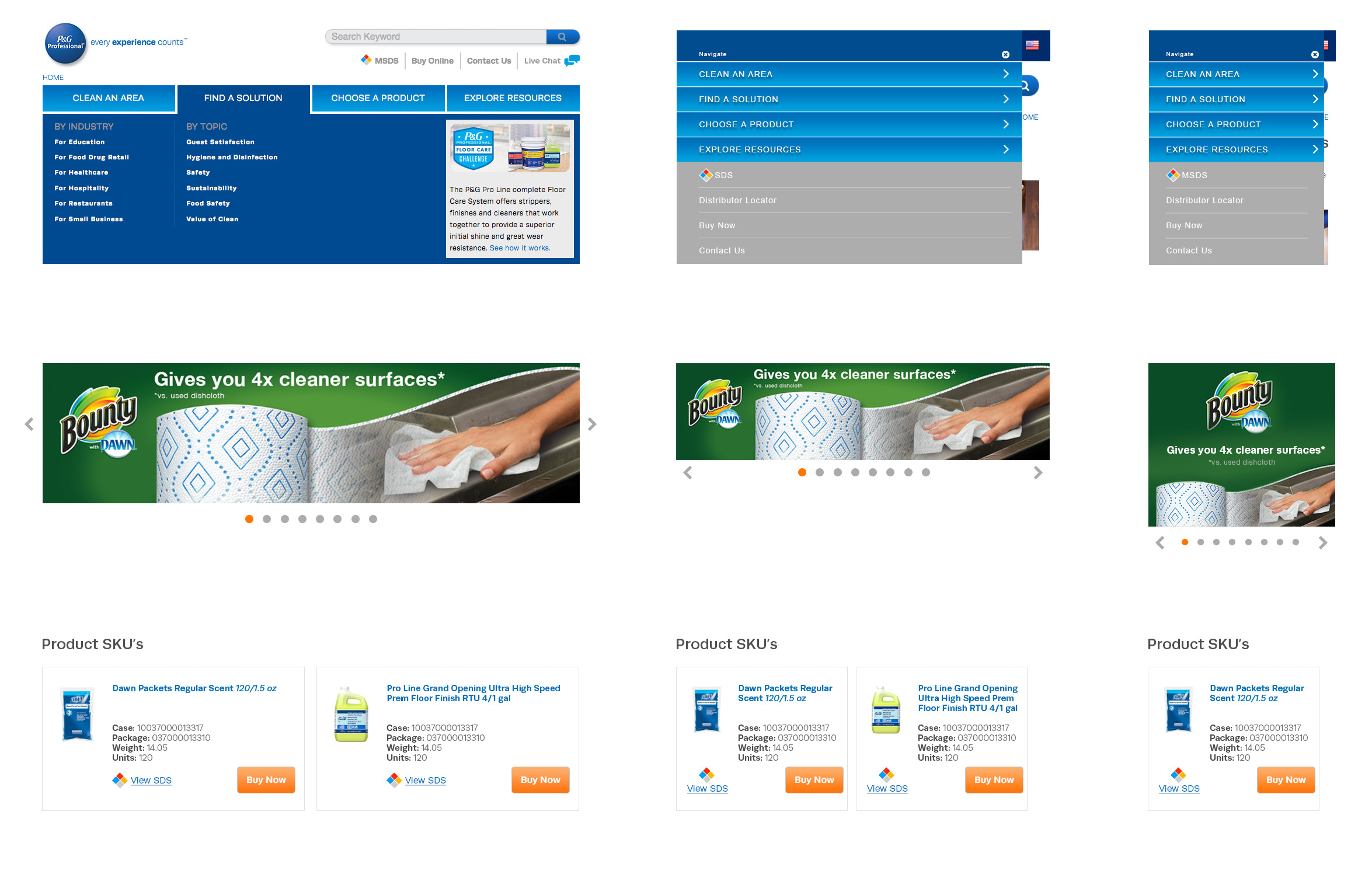 Procter and Gamble web system components