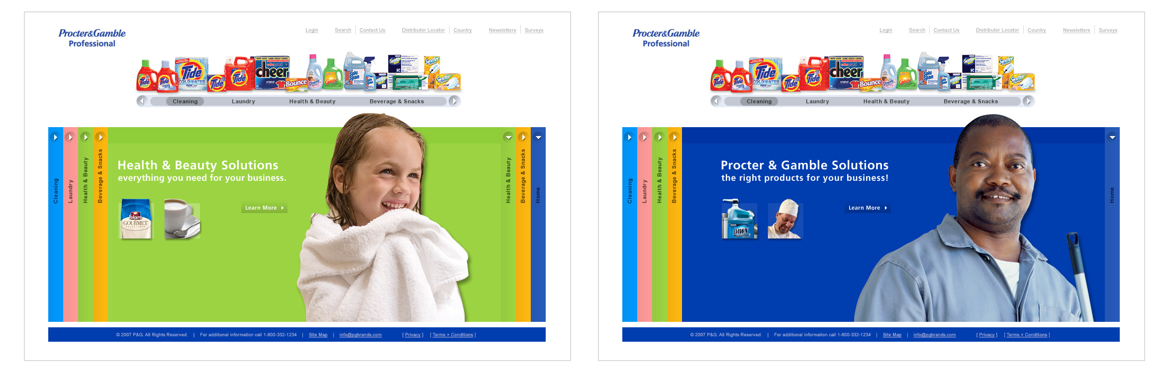 Procter and Gamble Professional website