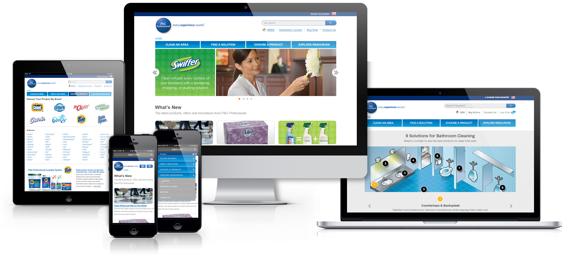 Procter and Gamble responsive website