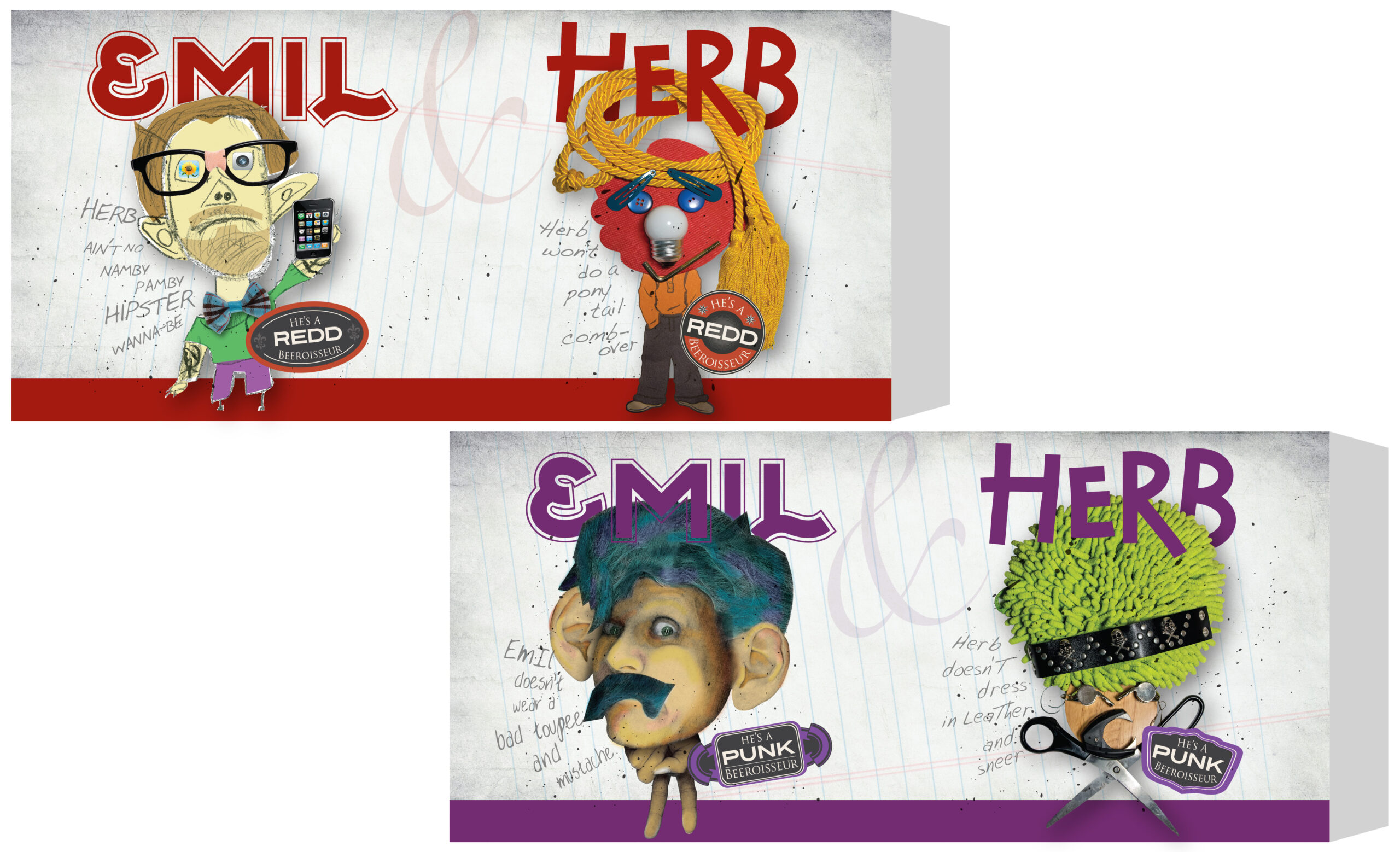 Emil and Herb beer labels